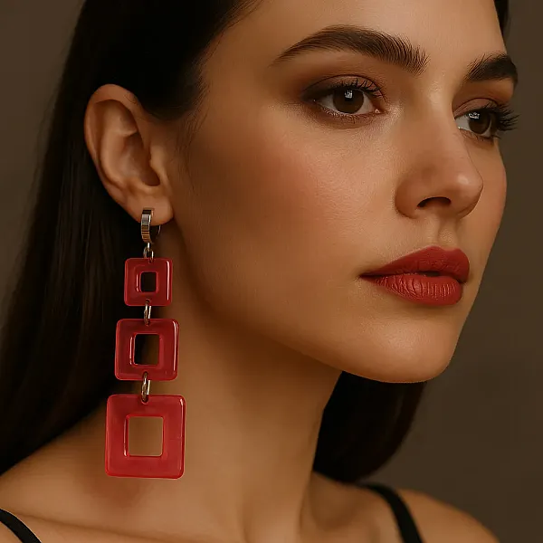 Σκουλαρίκια κρεμαστά απόχρωση τσιχλόφουσκα